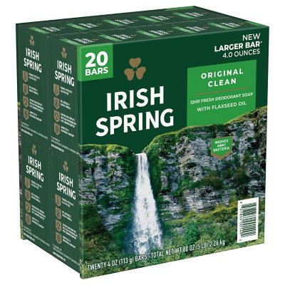 Irish Spring Bar Soap, Original Clean Larger Bar 4 oz