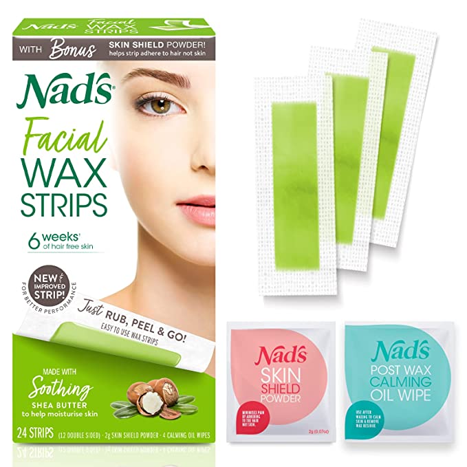 Nad's Facial Wax Strips 6 weeks 24 Strips