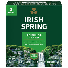 Irish Spring Bar Soap, Original Clean 3 Bar 3.7 oz