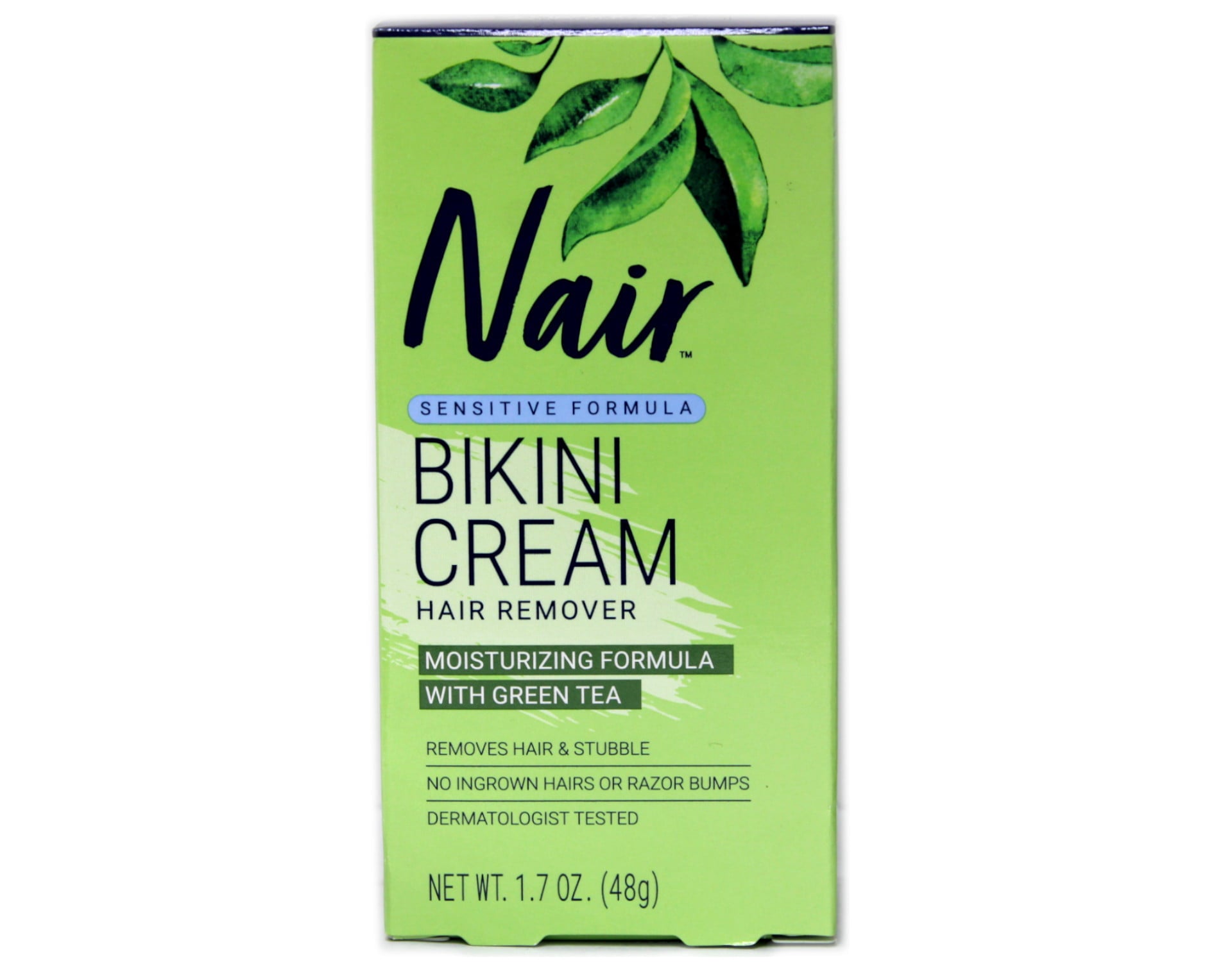 Nair Sensitive Formula Bikini Cream Hair Removal Moisturizing Formula With Green Tea 1.7 oz