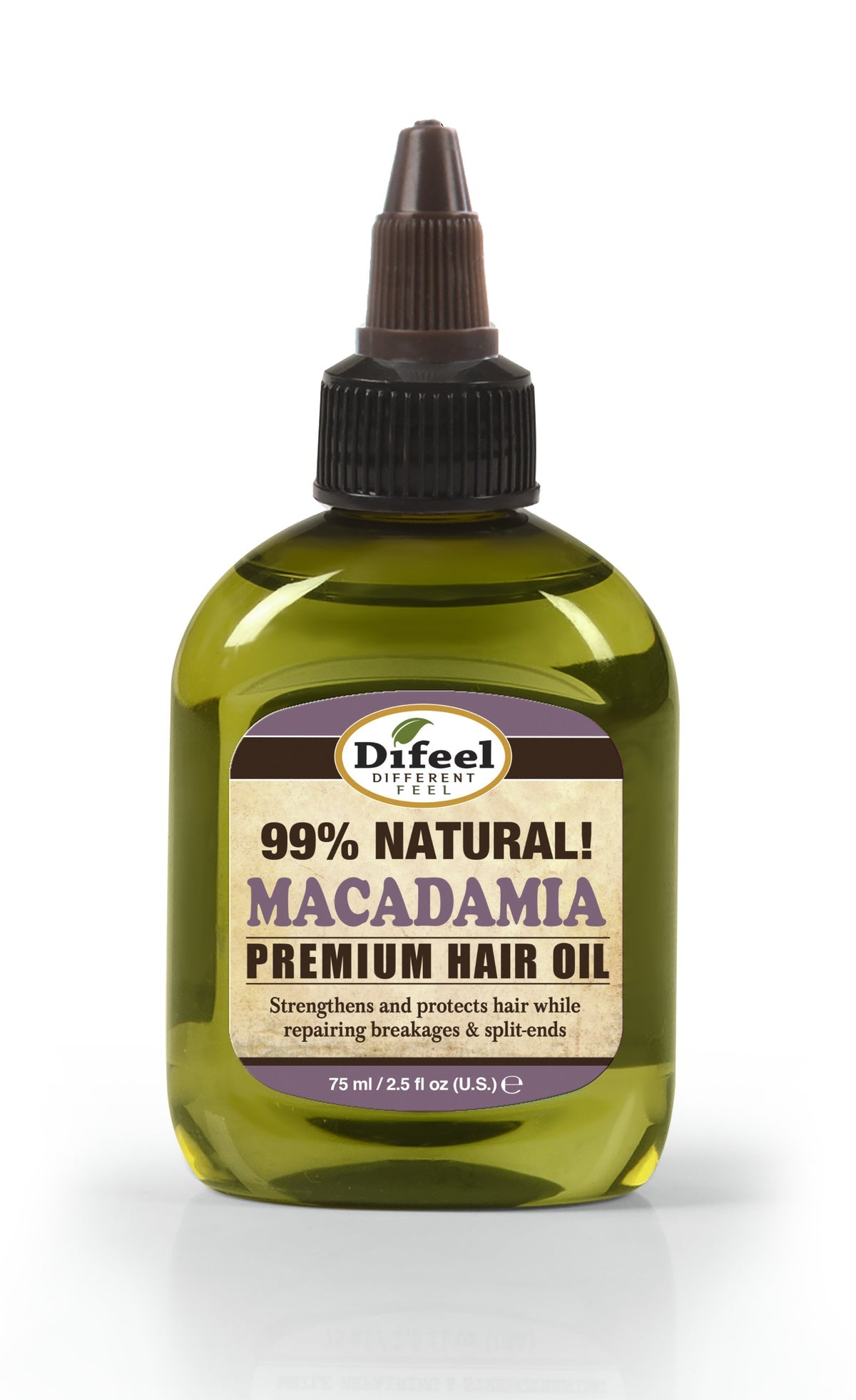 Difeel 99% Natural Blend! Macadamia Premium Hair Oil - 2.5 oz