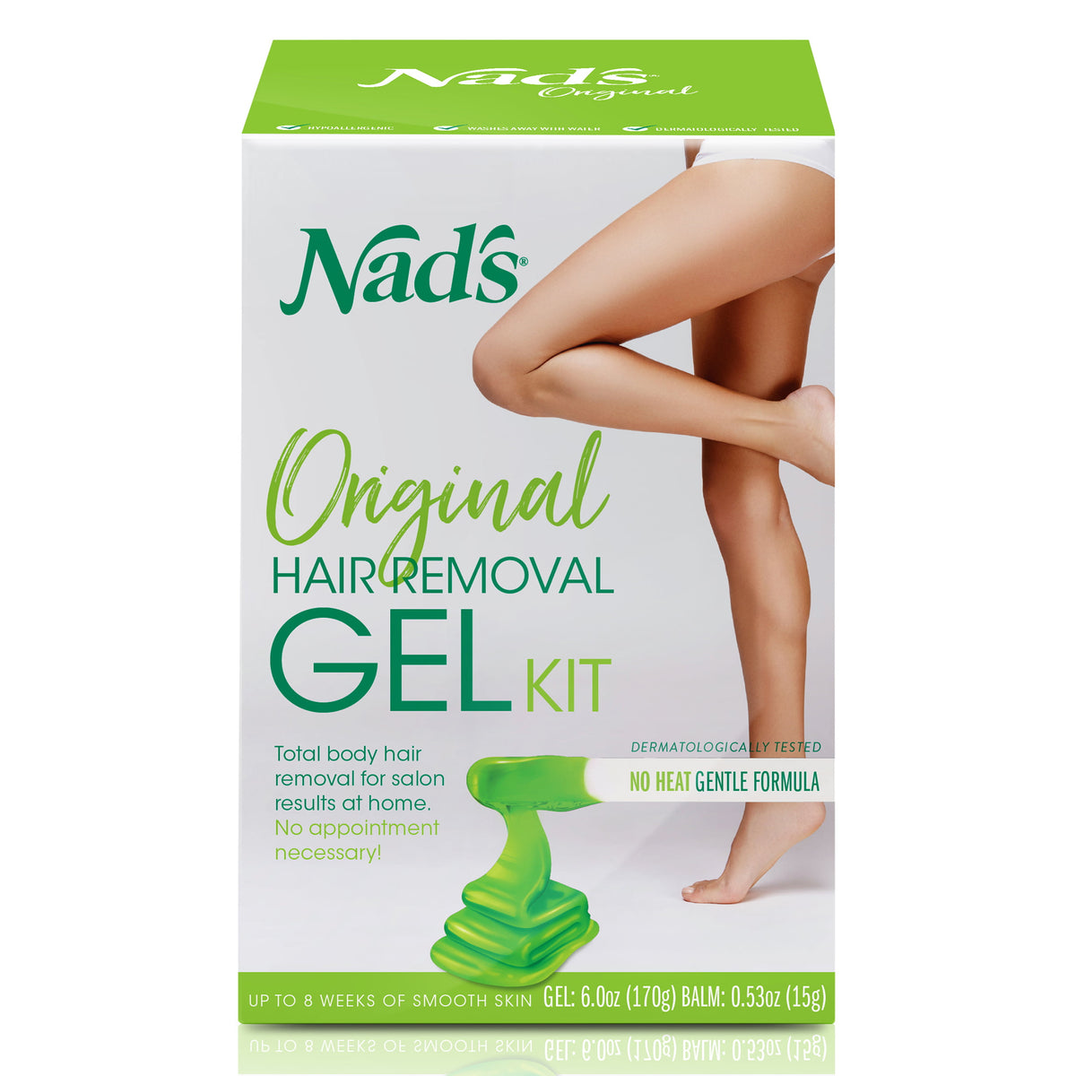 Nad's Original Natural Hair Removal Gel Kit, 6oz