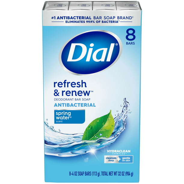 Dial Bar Soap, Spring Water 8 Bar 4 oz