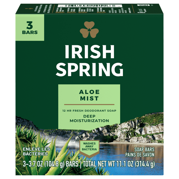 Irish Spring Bar Soap, Aloe Mist 3 Bar 3.7 oz