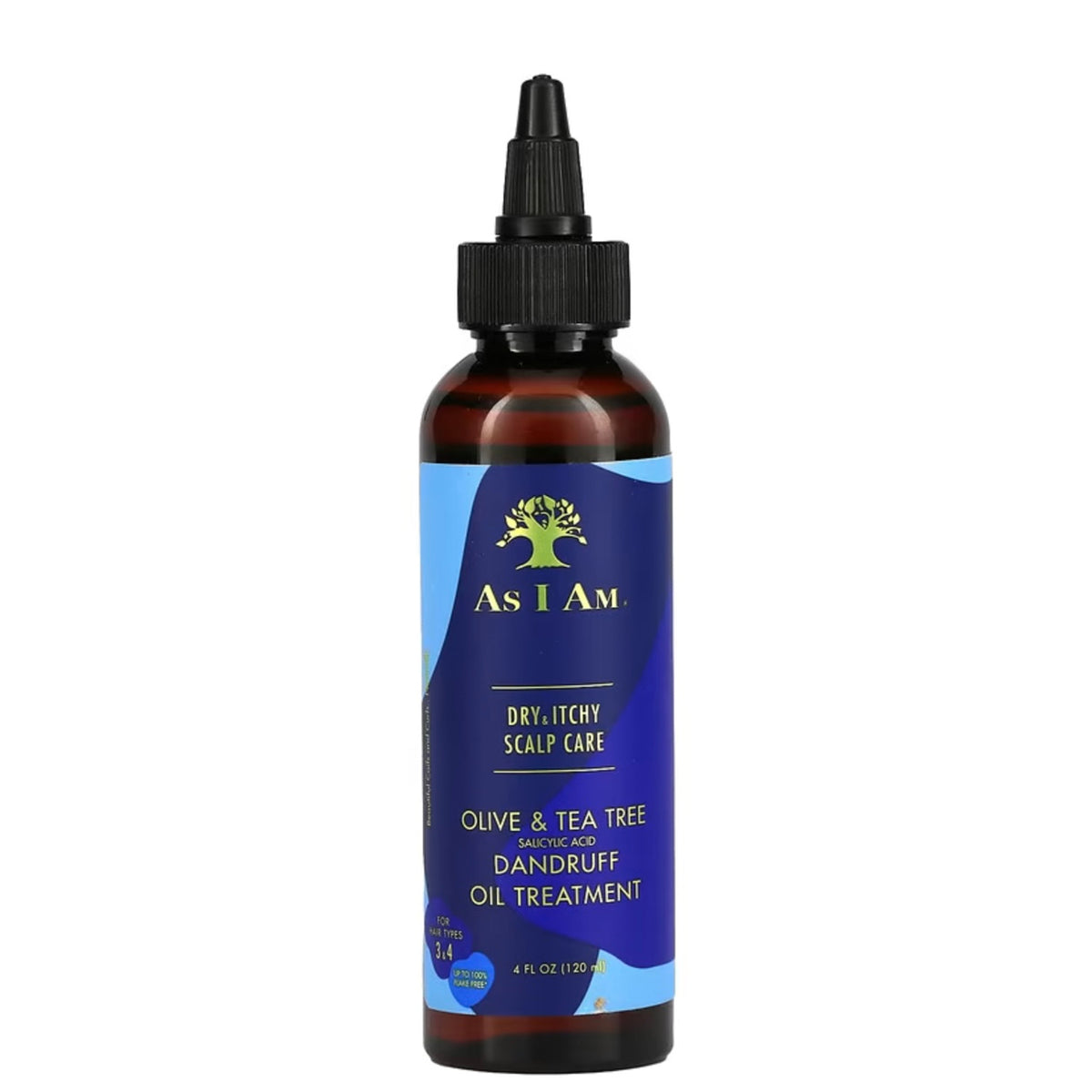 As I Am Dry & Itchy Scalp Care Olive & Tea Tree enriched with Salicylic Acid Dandruff Oil Treatment 4 oz