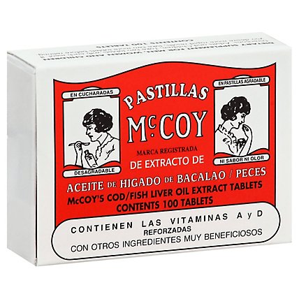 Pastillas McCoy Tablets Cod / Fish Liver Oil Extract, 100 tablets