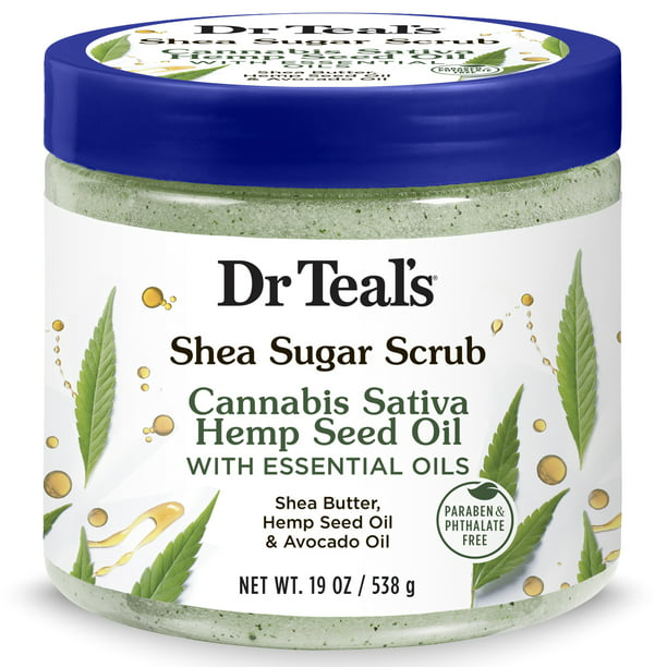 Dr Teal's Shea Sugar Scrub Cannabis Sativa with Essential Oils 19oz