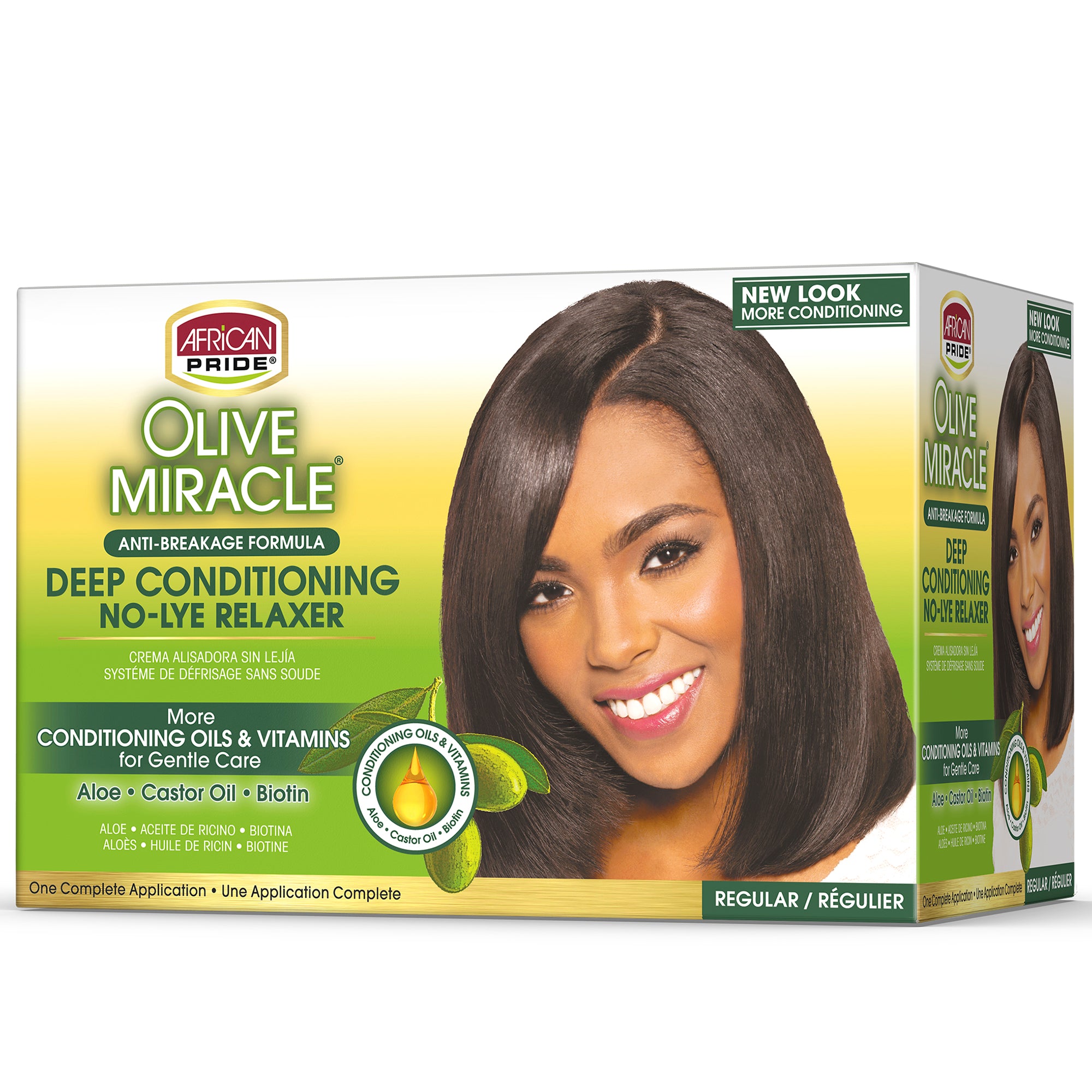 African Pride Olive Miracle Deep Conditioning Anti-Breakage No-Lye Relaxer - 1 Application