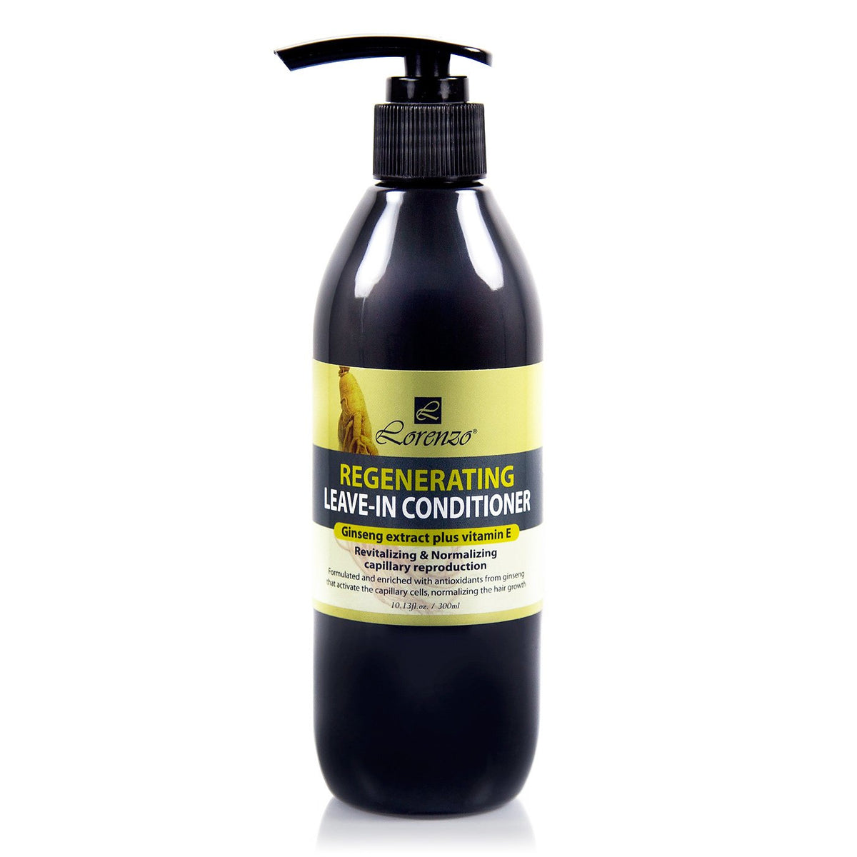 Lorenzo Regenerating Leave-In Conditioner, Ginseng Extract Plus Vitamin E, 10.13oz