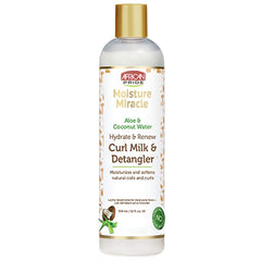 African Pride Moisture Miracle Aloe & Coconut Water Hydrate & Renew Curl Milk & Hair Detangler 12 oz.