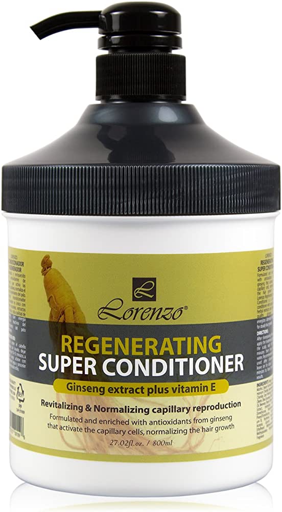 Lorenzo Regenerating Super Conditioner for Hair Growth, Ginseng Extract Plus Vitamin E, 27.02oz