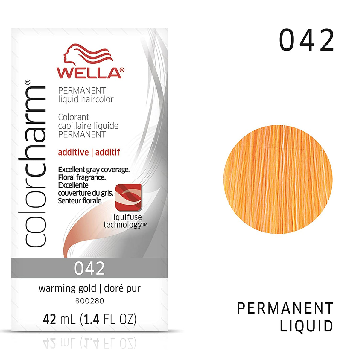 WELLA Color Charm Permanent Liquid Hair Color, 042 / Warming Gold, 1.4oz