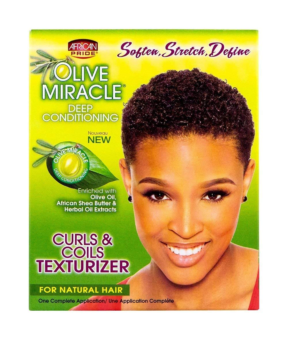 African Pride Olive Miracle Deep Conditioning Curs & Coils Texturizer - 1 Application