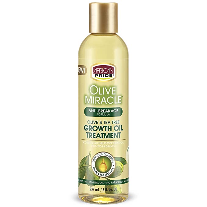African Pride Olive Miracle Anti-Breakage Olive & Tea Tree Growth Oil Treatment 8 oz