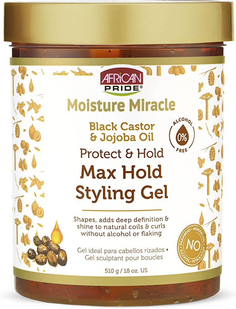 African Pride Moisture Miracle Max Hold Styling Hair Ge 18 oz.