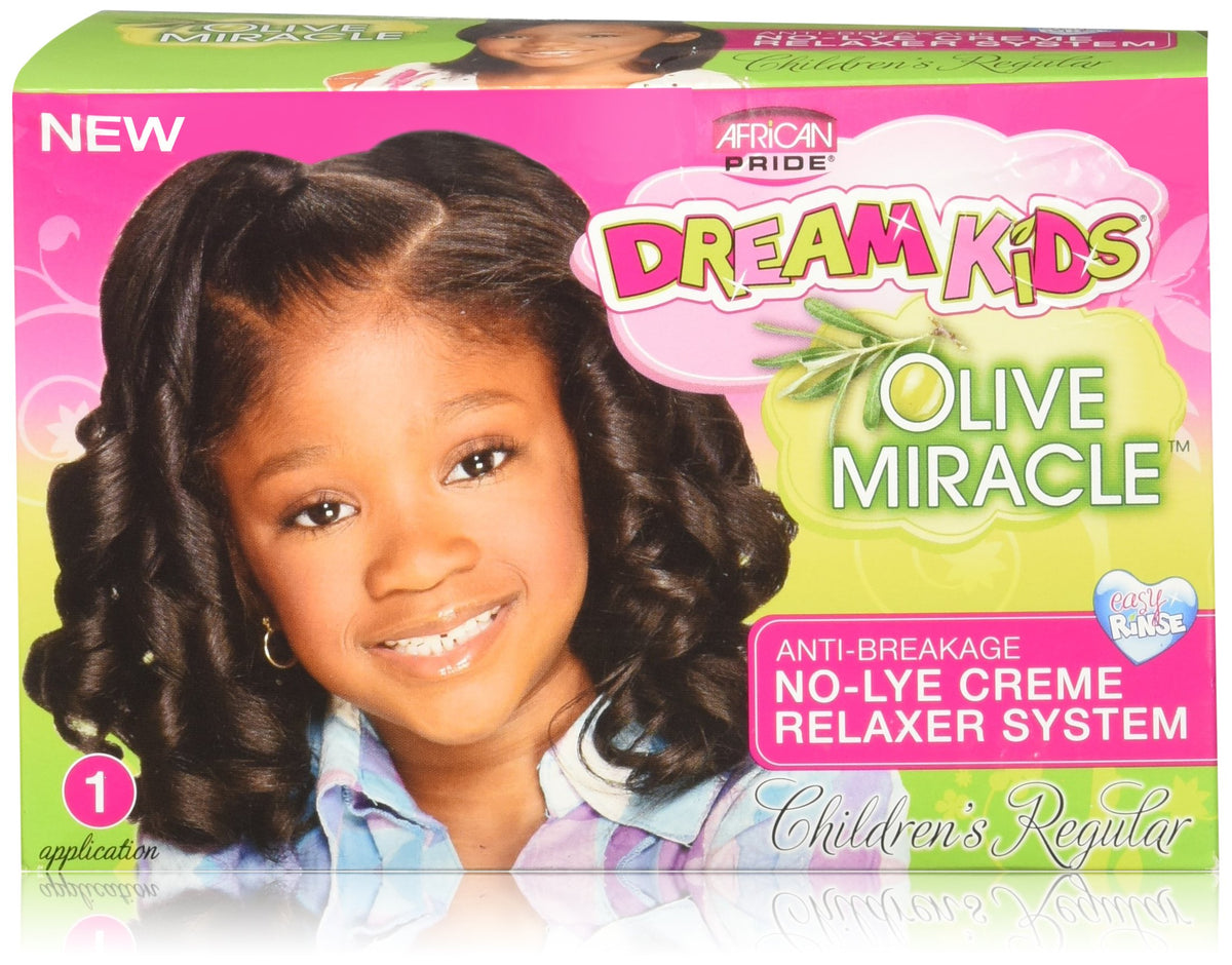 African Pride Dream Kids Olive Miracle No-Lye Creme Relaxer System Regular - 1 Application