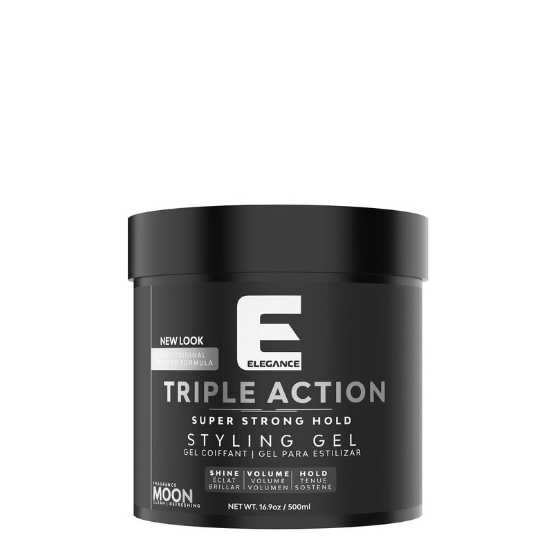 Elegance Triple Action Super Strong Styling Hair Gel with Vitamin B-5 NEW LOOK
