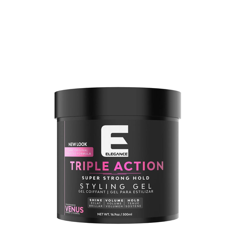 Elegance Triple Action Super Strong Styling Hair Gel with Vitamin B-5 NEW LOOK