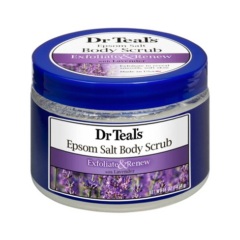 Dr Teal's Epsom Salt Body Scrub Exfoliate & Renew with Lavender 16oz