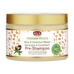 African Pride Moisture Miracle Aloe & Coconut Water Detangle & Condition Pre-Shampoo 12 oz
