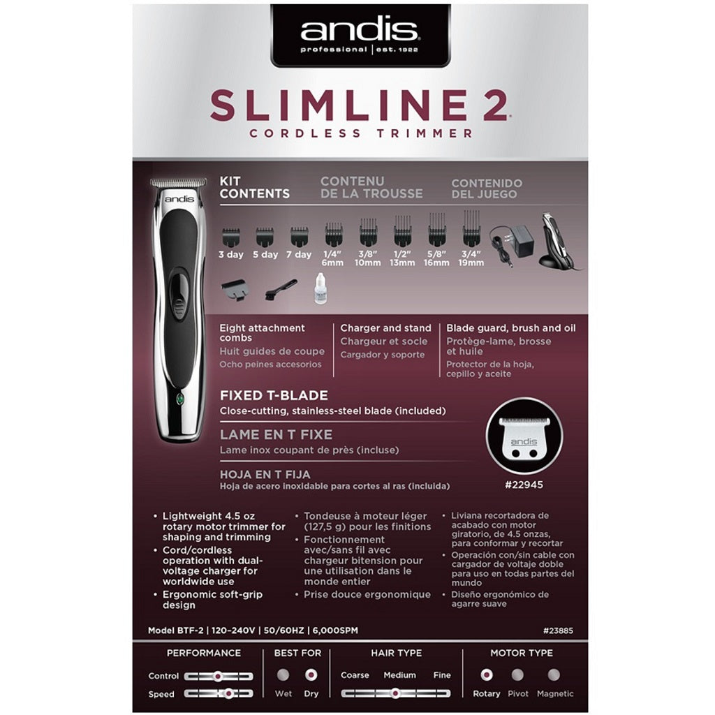 Andis Slimline 2 Cordless Trimmer (Dual Voltage)