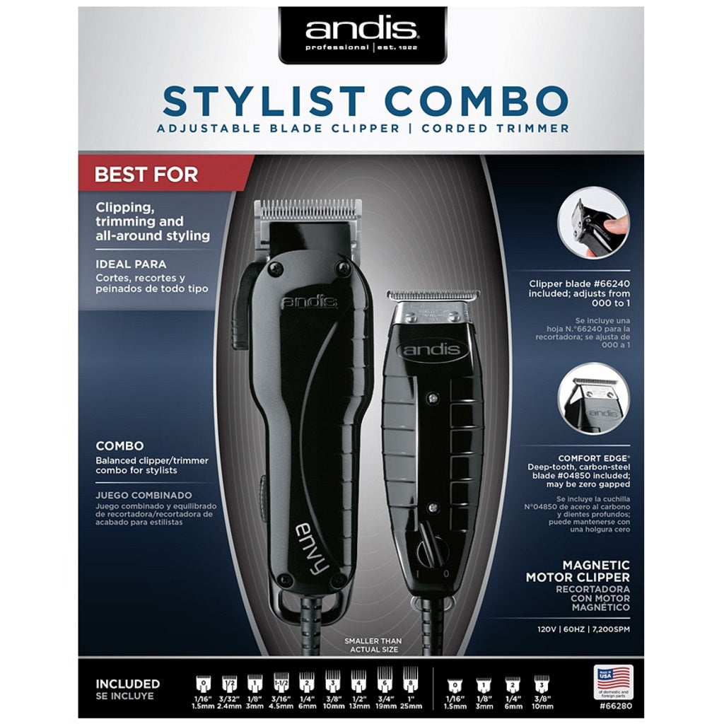 Andis Stylist Combo Adjustable Blade Clipper Corded Trimmer