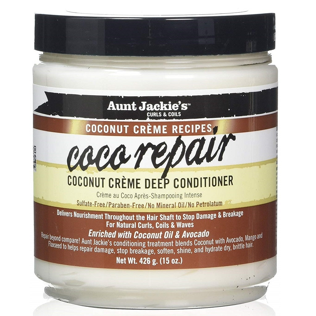 Aunt Jackie's Curls & Coil Coconut Creme Recipes Coco Repair Deep Conditioner 15 oz