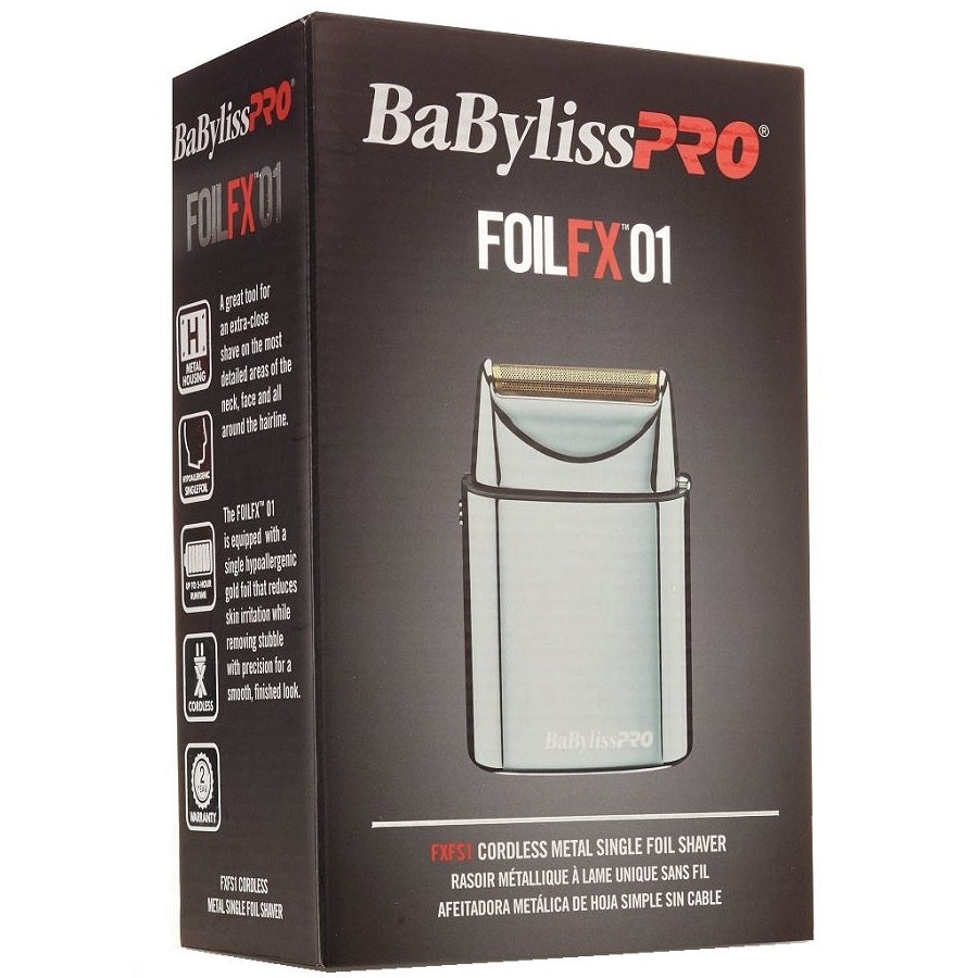 BaByliss Pro FOILFX01 Cordless Metal Single Foil Shaver - Silver #FXFS1