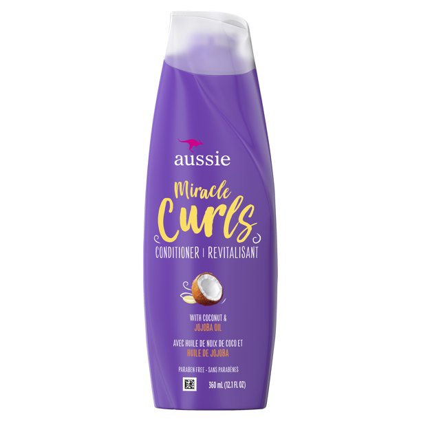 Aussie Miracle Curls Conditioner with Coconut Oil, Paraben Free 12.1 fl oz