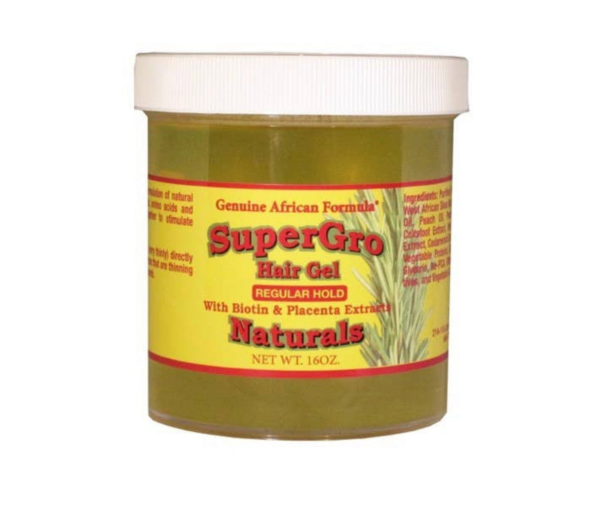 Genuine African Formula SuperGro Hair Gel, Regula Hold, 16oz