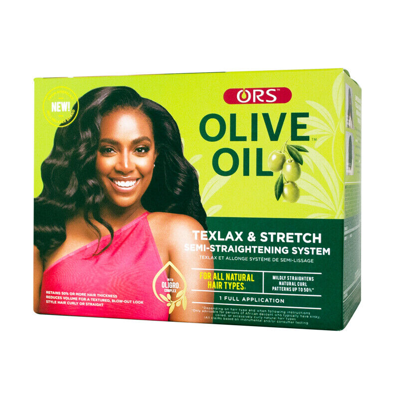 ORS Olive Oil Texlax & Stretch Semi - Straightening System , All Natural hair Types - 1 Application