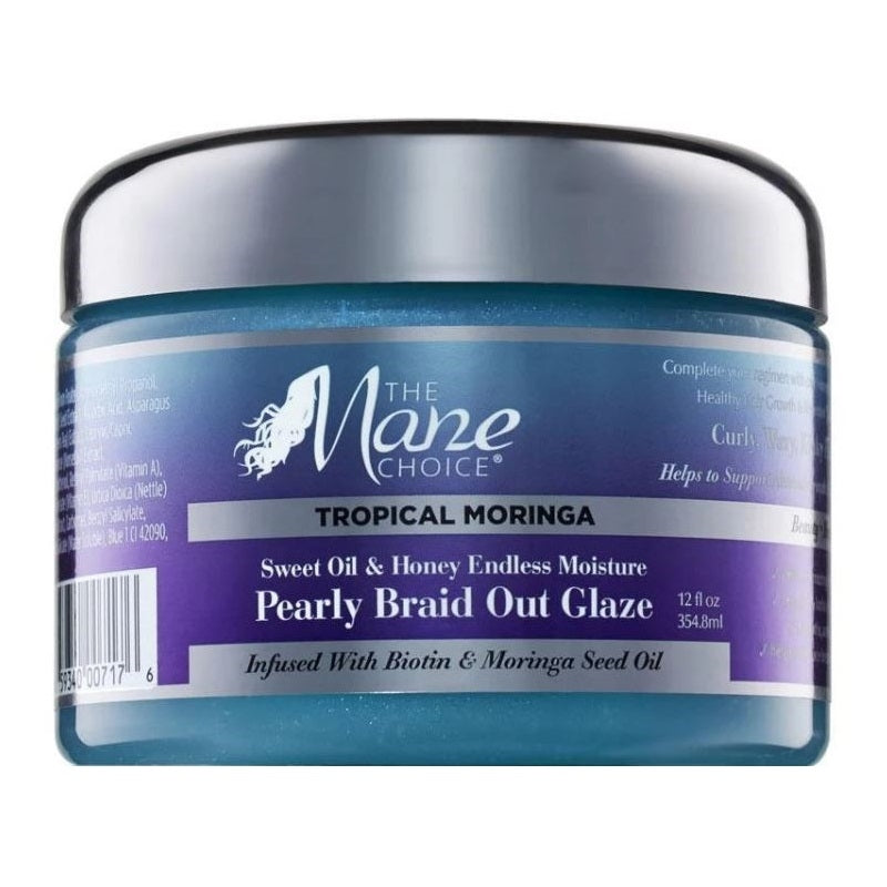 The Mane Choice Tropical Moringa Sweet Oil & Honey Endless Moisture Pearly Braid Out Glaze 12 oz
